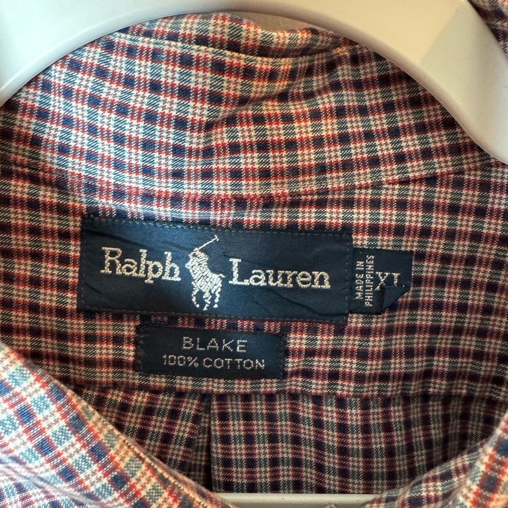 Ralph Lauren Blake Long Sleeve Button Down Checkered Shirt XL - Picture 3 of 5